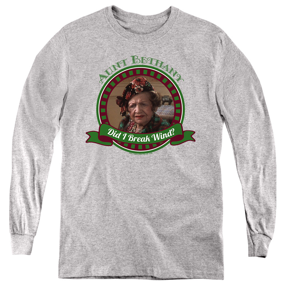 AN OFFCIALLY LICENSED CHRISTMAS VACATION BREAK WIND YOUTH LONG SLEEVE T-SHIRT ATHLETIC HEATHER