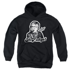 AN OFFCIALLY LICENSED A CHRISTMAS STORY OH FUDGE AGAIN YOUTH HOODIE BLACK