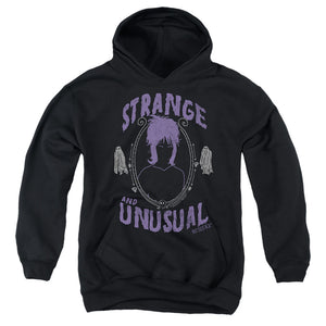 AN OFFCIALLY LICENSED BEETLEJUICE STRANGE AND UNUSUAL YOUTH HOODIE BLACK