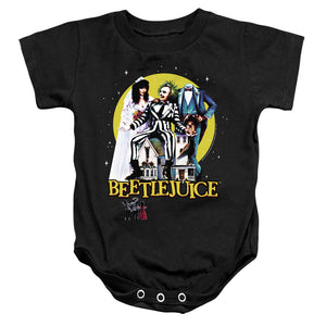 AN OFFCIALLY LICENSED BEETLEJUICE POSTER REVISITED BABY BODYSUIT BLACK