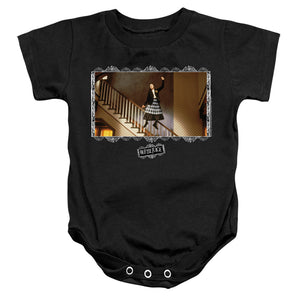 AN OFFCIALLY LICENSED BEETLEJUICE SHAKE SHAKE SHAKE BABY BODYSUIT BLACK
