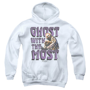 AN OFFCIALLY LICENSED BEETLEJUICE MOST YOUTH HOODIE WHITE