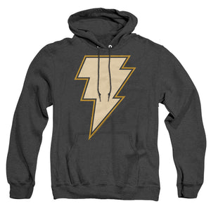 AN OFFCIALLY LICENSED BLACK ADAM BLACK ADAM CHEST EMBLEM ADULT UNISEX HEATHER PULLOVER HOODIE BLACK