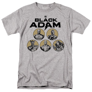 AN OFFCIALLY LICENSED BLACK ADAM BLACK ADAM CONTRAST GROUP MEN'S REGULAR FIT T-SHIRT ATHLETIC HEATHER