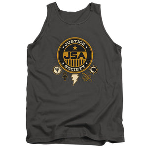 AN OFFCIALLY LICENSED BLACK ADAM BLACK ADAM JUSTICE SOCIETY ADULT UNISEX TANK TOP CHARCOAL
