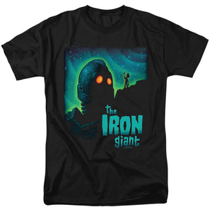 AN OFFCIALLY LICENSED IRON GIANT LOOK TO THE STARS MEN'S REGULAR FIT T-SHIRT BLACK