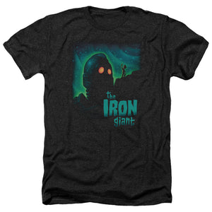 AN OFFCIALLY LICENSED IRON GIANT LOOK TO THE STARS MEN'S HEATHER T-SHIRT CHARCOAL