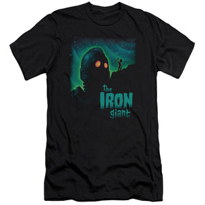 AN OFFCIALLY LICENSED IRON GIANT LOOK TO THE STARS MEN'S PREMIUM SLIM FIT T-SHIRT BLACK