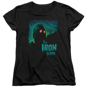 AN OFFCIALLY LICENSED IRON GIANT LOOK TO THE STARS WOMEN'S REGULAR FIT T-SHIRT BLACK
