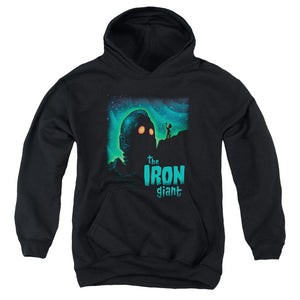 AN OFFCIALLY LICENSED IRON GIANT LOOK TO THE STARS YOUTH HOODIE BLACK