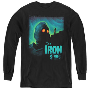 AN OFFCIALLY LICENSED IRON GIANT LOOK TO THE STARS YOUTH LONG SLEEVE T-SHIRT BLACK