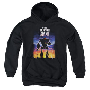 AN OFFCIALLY LICENSED IRON GIANT POSTER YOUTH HOODIE BLACK