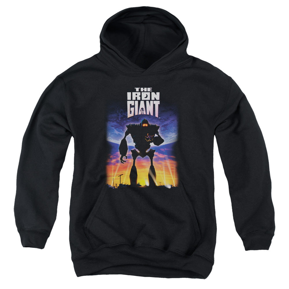 AN OFFCIALLY LICENSED IRON GIANT POSTER YOUTH HOODIE BLACK