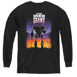 AN OFFCIALLY LICENSED IRON GIANT POSTER YOUTH LONG SLEEVE T-SHIRT BLACK