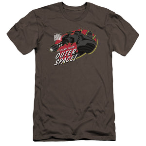 AN OFFCIALLY LICENSED IRON GIANT OUTER SPACE MEN'S PREMIUM SLIM FIT T-SHIRT CHARCOAL