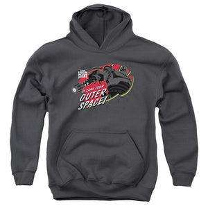 AN OFFCIALLY LICENSED IRON GIANT OUTER SPACE YOUTH HOODIE CHARCOAL