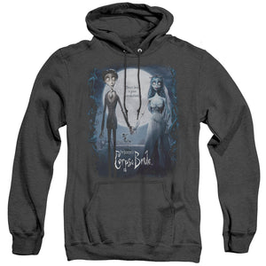 AN OFFCIALLY LICENSED CORPSE BRIDE POSTER ADULT UNISEX HEATHER PULLOVER HOODIE BLACK