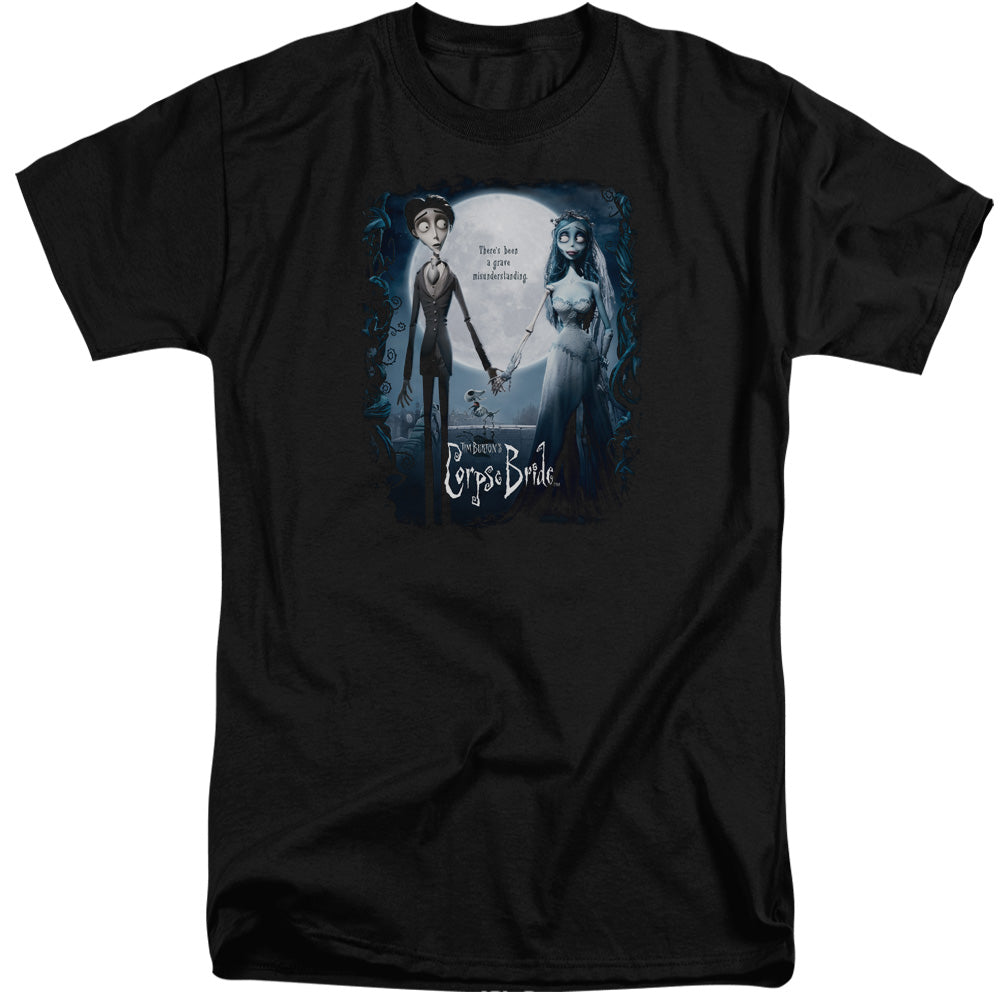 AN OFFCIALLY LICENSED CORPSE BRIDE POSTER MEN'S TALL FIT T-SHIRT BLACK