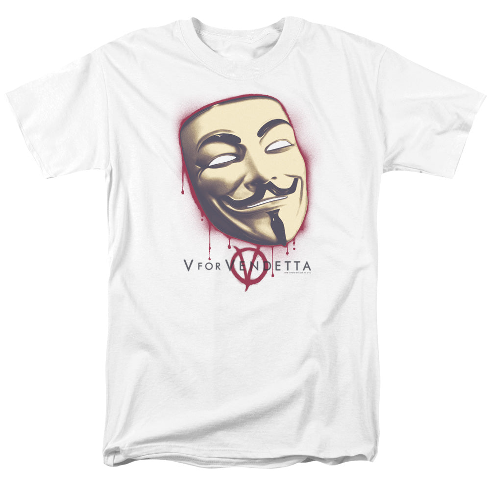 V For Vendetta Fawks Mask Licensed Adult Unisex T-Shirt Regular Fit Tee SM-3X
