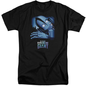 AN OFFCIALLY LICENSED IRON GIANT GIANT AND HOGARTH MEN'S TALL FIT T-SHIRT BLACK
