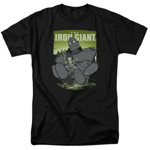 AN OFFCIALLY LICENSED IRON GIANT HELPING HAND MEN'S REGULAR FIT T-SHIRT BLACK
