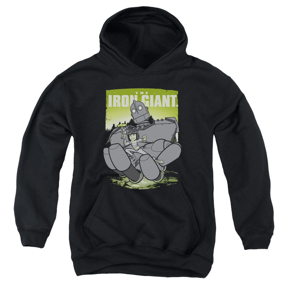 AN OFFCIALLY LICENSED IRON GIANT HELPING HAND YOUTH HOODIE BLACK