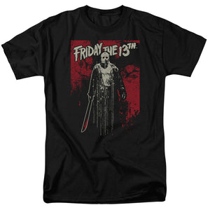 AN OFFCIALLY LICENSED FRIDAY THE 13TH DRIP MEN'S REGULAR FIT T-SHIRT BLACK