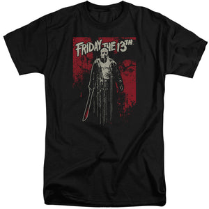 AN OFFCIALLY LICENSED FRIDAY THE 13TH DRIP MEN'S TALL FIT T-SHIRT BLACK