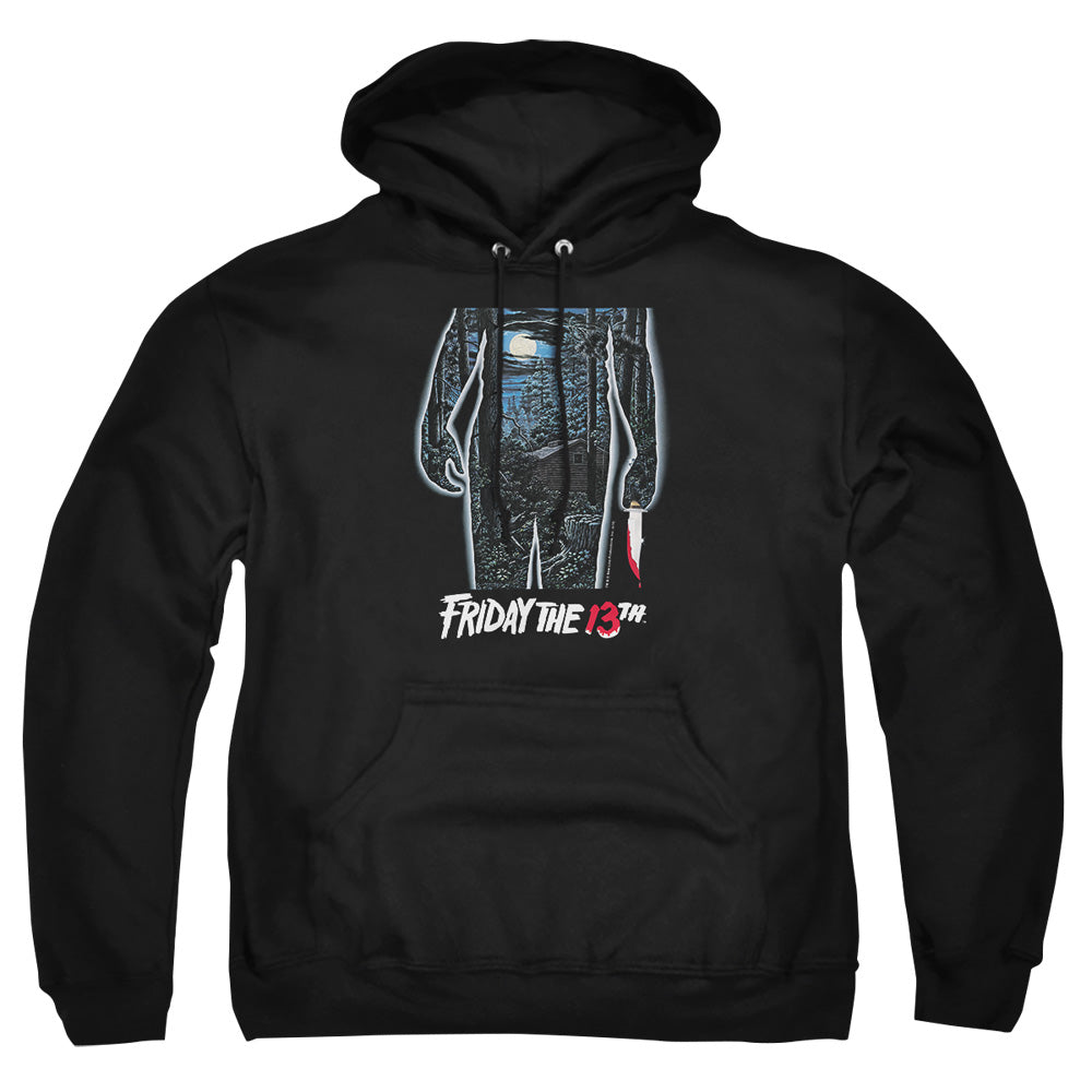 AN OFFCIALLY LICENSED FRIDAY THE 13TH 13TH POSTER ADULT UNISEX PULLOVER HOODIE BLACK