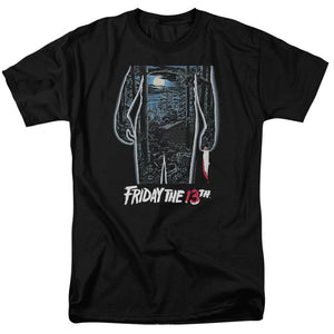 AN OFFCIALLY LICENSED FRIDAY THE 13TH 13TH POSTER MEN'S REGULAR FIT T-SHIRT BLACK