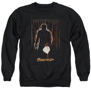 AN OFFCIALLY LICENSED FRIDAY THE 13TH PART 3 POSTER ADULT UNISEX CREWNECK SWEATSHIRT BLACK