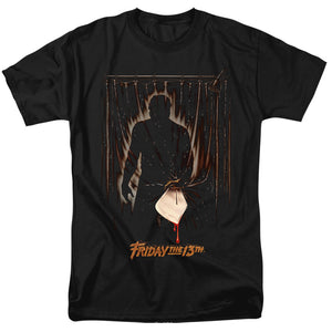 AN OFFCIALLY LICENSED FRIDAY THE 13TH PART 3 POSTER MEN'S REGULAR FIT T-SHIRT BLACK