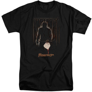 AN OFFCIALLY LICENSED FRIDAY THE 13TH PART 3 POSTER MEN'S TALL FIT T-SHIRT BLACK