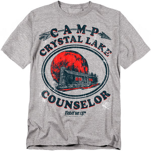AN OFFCIALLY LICENSED FRIDAY THE 13TH CAMP COUNSELOR MEN'S REGULAR FIT T-SHIRT WHITE
