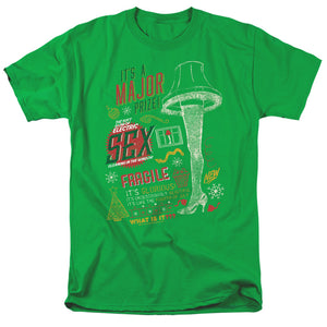 AN OFFCIALLY LICENSED A CHRISTMAS STORY ITS A MAJOR PRIZE MEN'S REGULAR FIT T-SHIRT KELLY GREEN