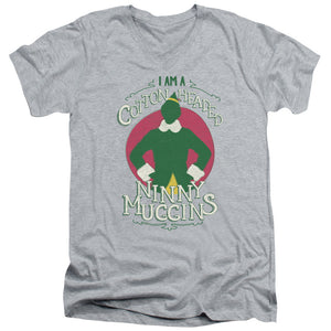 AN OFFCIALLY LICENSED ELF COTTON HEADED MEN'S V-NECK T-SHIRT ATHLETIC HEATHER