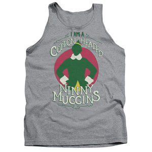 AN OFFCIALLY LICENSED ELF COTTON HEADED ADULT UNISEX TANK TOP ATHLETIC HEATHER
