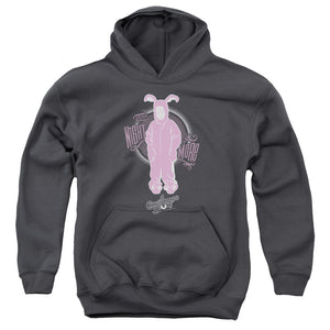 AN OFFCIALLY LICENSED A CHRISTMAS STORY PINK NIGHTMARE YOUTH HOODIE CHARCOAL