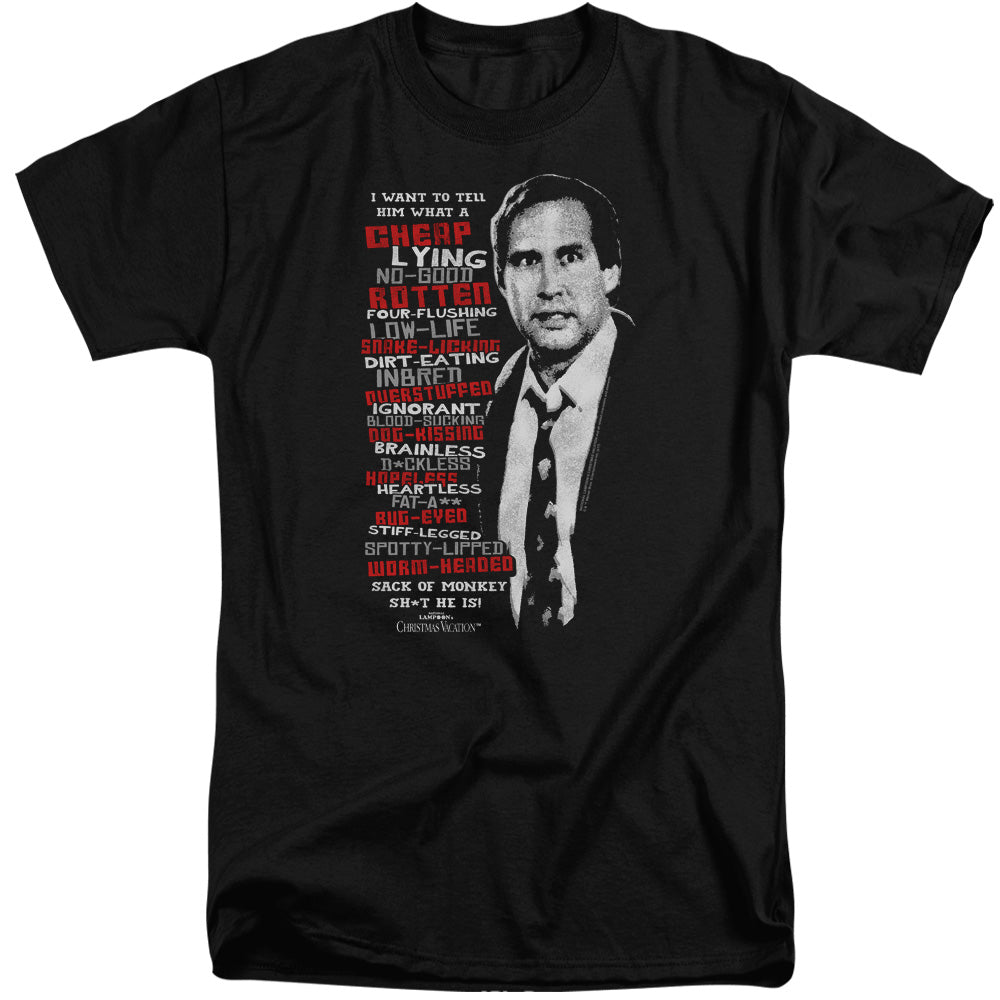 AN OFFCIALLY LICENSED CHRISTMAS VACATION PROFANITIES MEN'S TALL FIT T-SHIRT BLACK