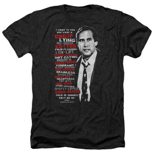 AN OFFCIALLY LICENSED CHRISTMAS VACATION PROFANITIES MEN'S HEATHER T-SHIRT CHARCOAL