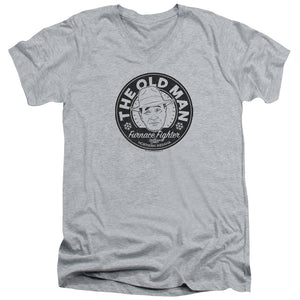 AN OFFCIALLY LICENSED A CHRISTMAS STORY THE OLD MAN MEN'S V-NECK T-SHIRT ATHLETIC HEATHER