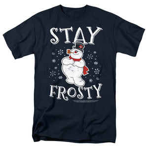 AN OFFCIALLY LICENSED FROSTY THE SNOWMAN STAY FROSTY MEN'S REGULAR FIT T-SHIRT SLATE