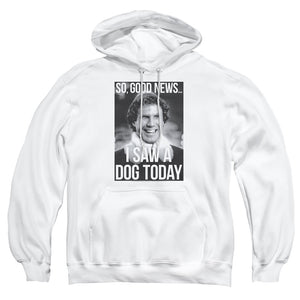 AN OFFCIALLY LICENSED ELF MUST LOVE DOGS ADULT UNISEX PULLOVER HOODIE WHITE