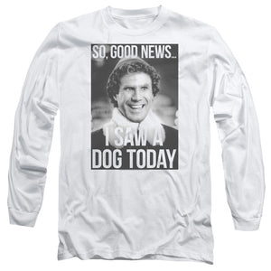 AN OFFCIALLY LICENSED ELF MUST LOVE DOGS MEN'S LONG SLEEVE T-SHIRT WHITE
