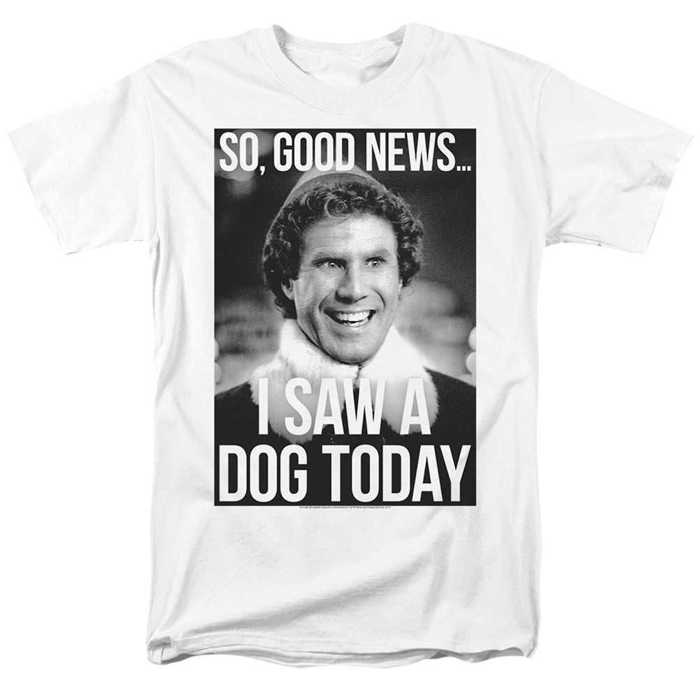 AN OFFCIALLY LICENSED ELF MUST LOVE DOGS MEN'S REGULAR FIT T-SHIRT WHITE