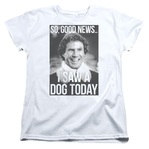 AN OFFCIALLY LICENSED ELF MUST LOVE DOGS WOMEN'S REGULAR FIT T-SHIRT WHITE