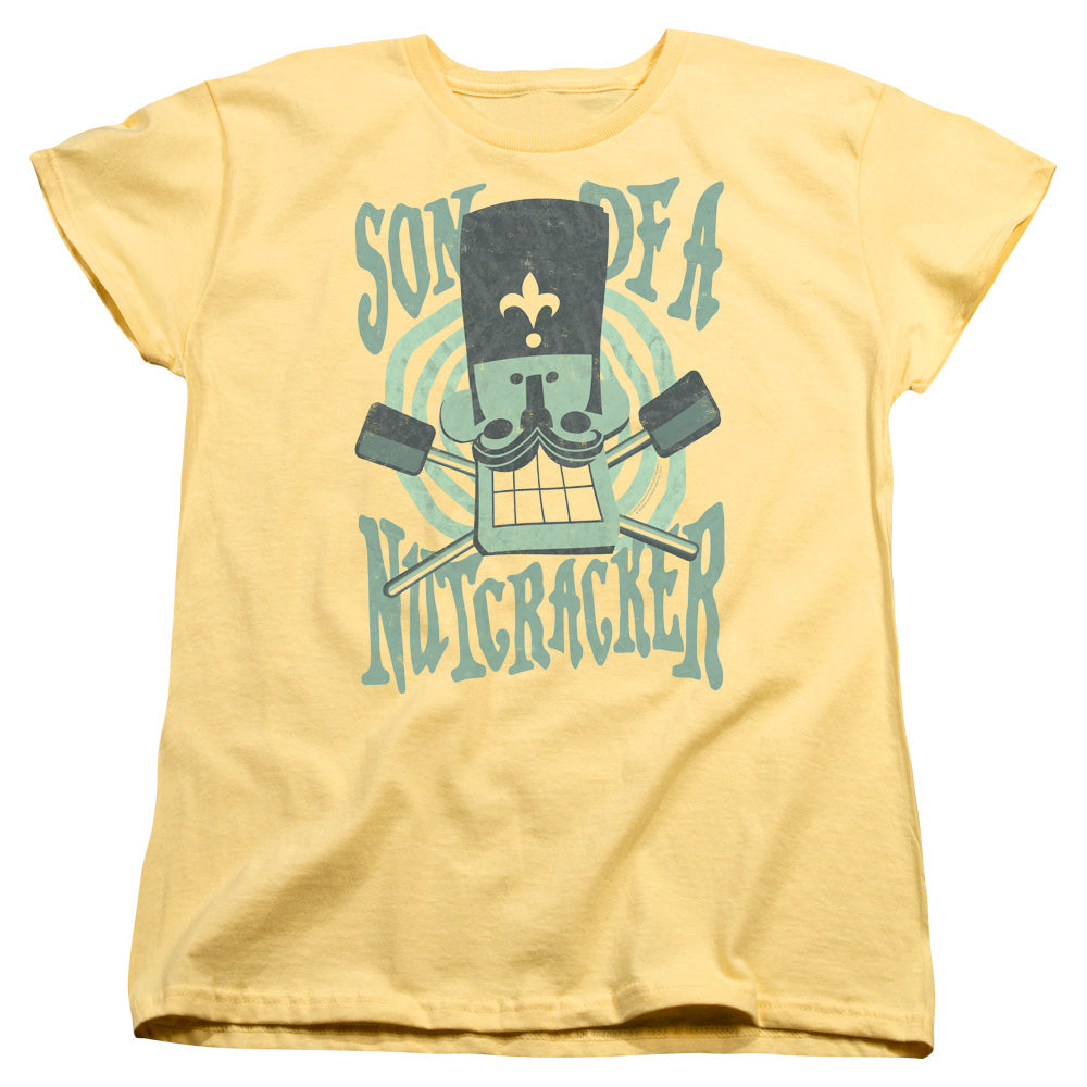 AN OFFCIALLY LICENSED ELF SON OF A WOMEN'S REGULAR FIT T-SHIRT BANANA