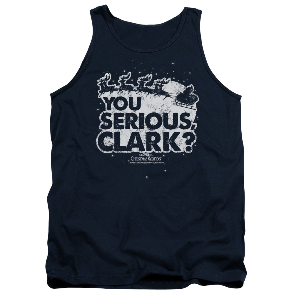 AN OFFCIALLY LICENSED CHRISTMAS VACATION YOU SERIOUS CLARK ADULT UNISEX TANK TOP NAVY