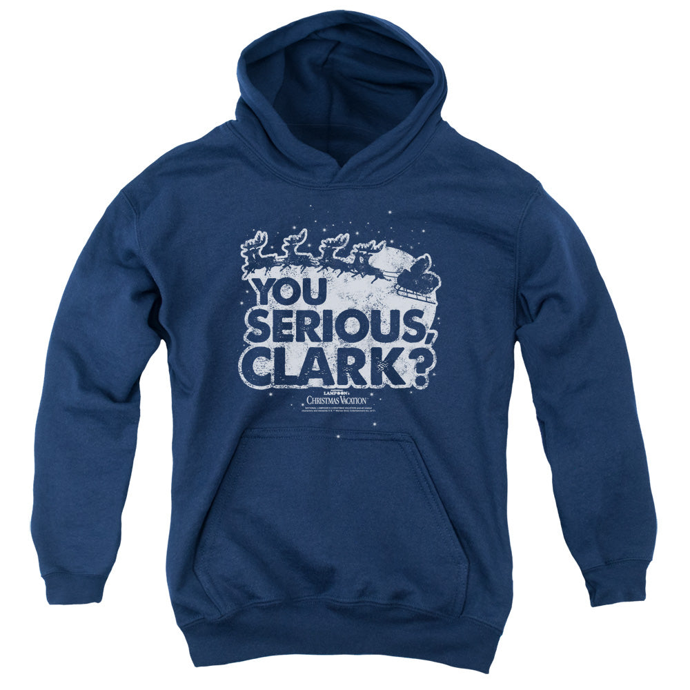 AN OFFCIALLY LICENSED CHRISTMAS VACATION YOU SERIOUS CLARK YOUTH HOODIE NAVY