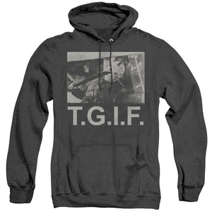 AN OFFCIALLY LICENSED FRIDAY THE 13TH TGIF ADULT UNISEX HEATHER PULLOVER HOODIE BLACK